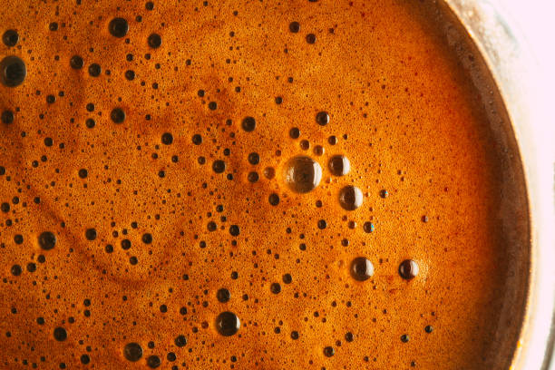 close-up of a latte